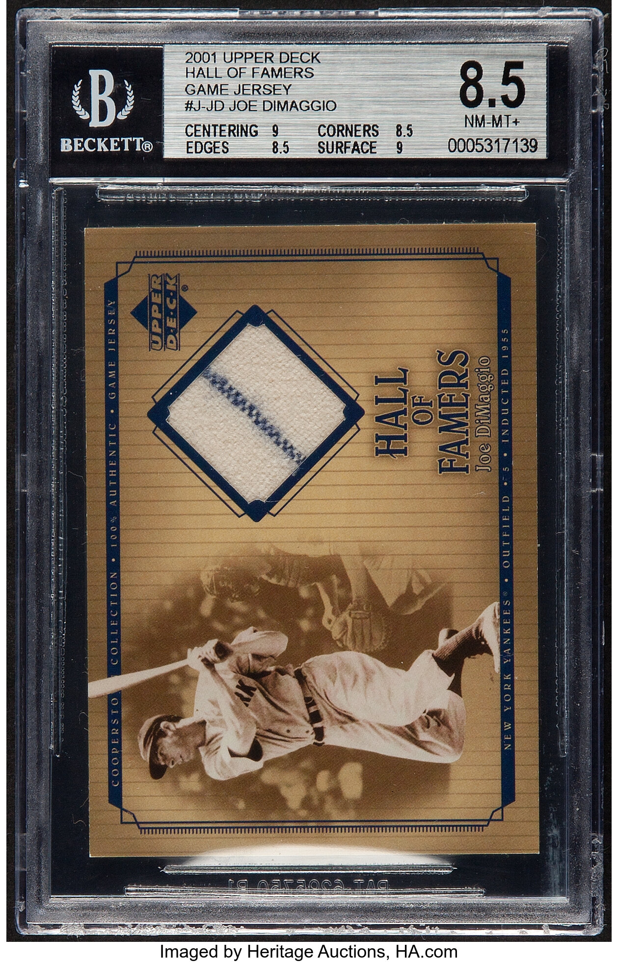 Card of the Day: 2001 Upper Deck Hall of Famers Game Jersey Joe DiMaggio