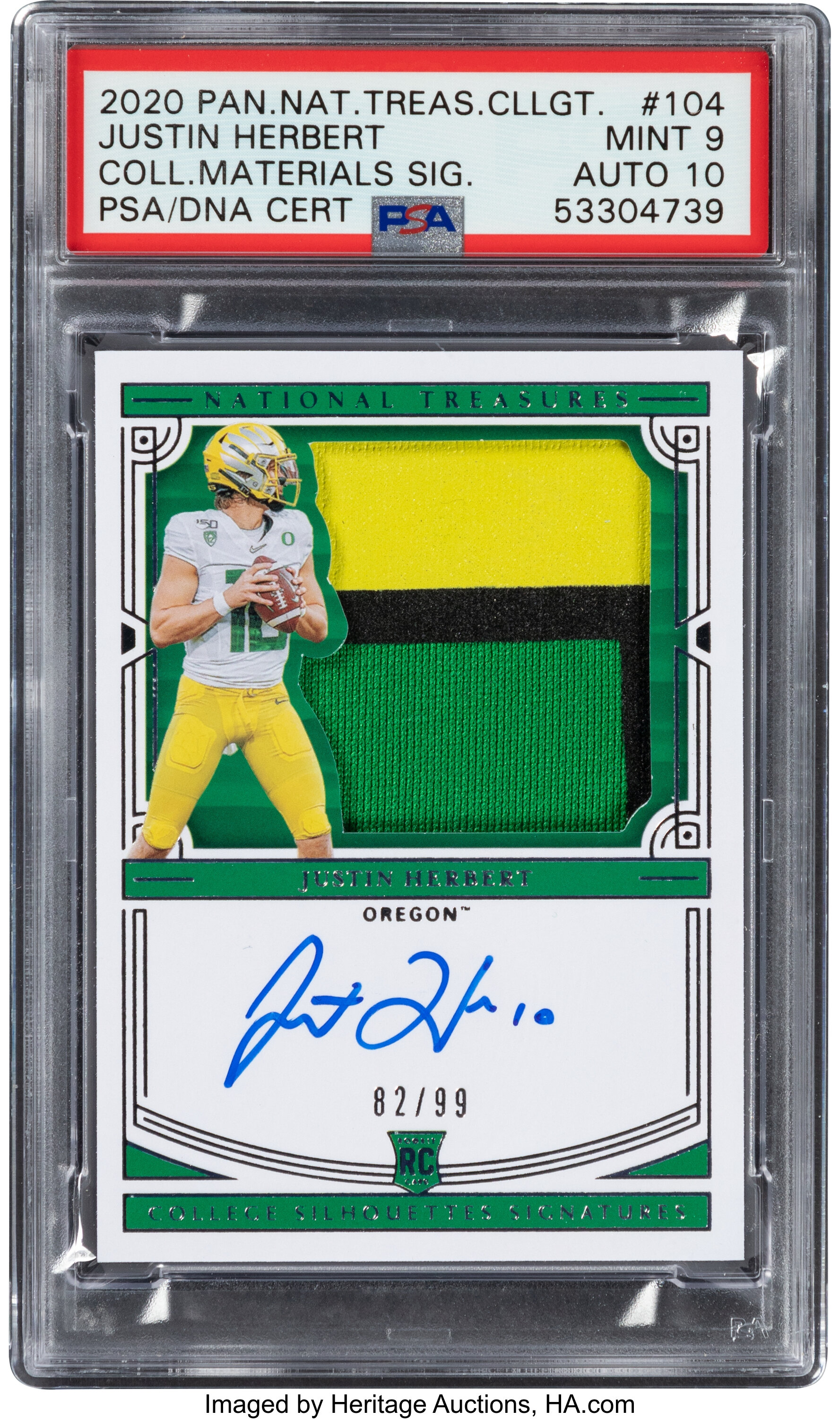 Panini National Treasures Justin Herbert 1/1 Nike Swoosh