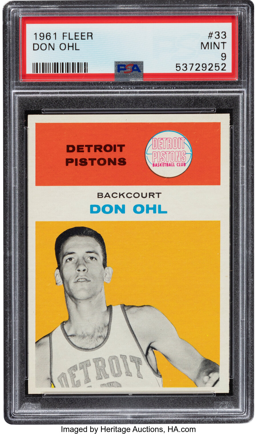 1961 Fleer Don Ohl #33 PSA Mint 9