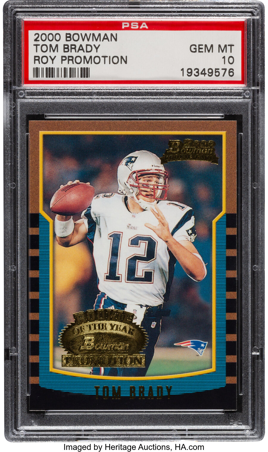 2000 Bowman Tom Brady (Rookie Of The Year Promotion) PSA Gem Mint 10