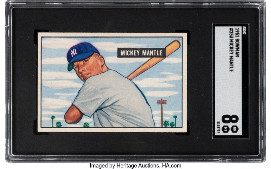 1951 Bowman Mickey Mantle #253 SGC NM-MT 8