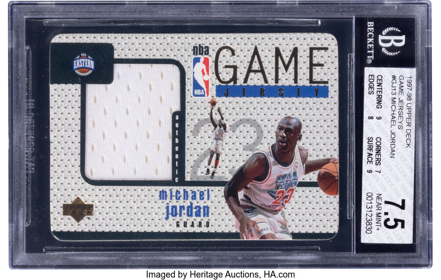 1997 Upper Deck Game Jersey Michael Jordan #GJ13 BGS NM+ 7.5