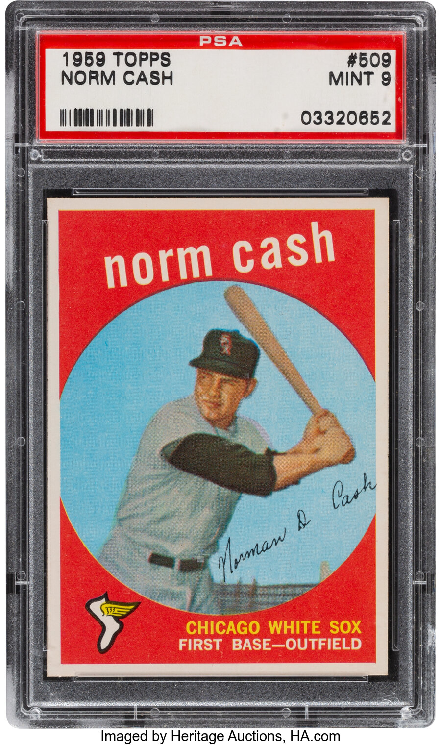 1959 Topps Norm Cash #509 PSA Mint 9 - Only Three Higher