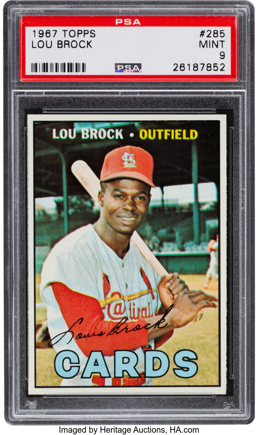 1967 Topps Lou Brock #285 PSA Mint 9 - Only One Higher