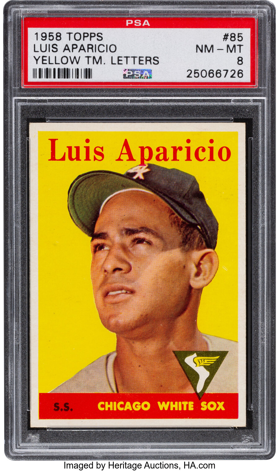 1958 Topps Luis Aparicio (Yellow Letters) #85 PSA NM-MT 8