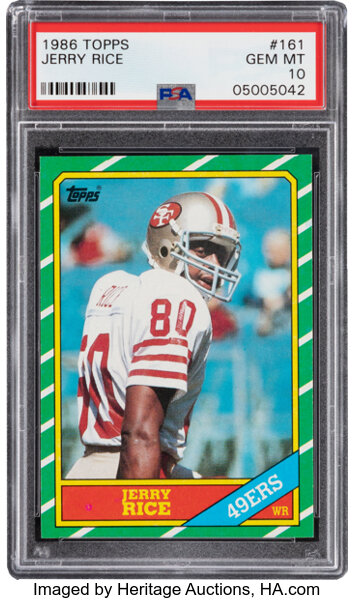 Sold at Auction: 1986 Topps Jerry Rice Rookie Card