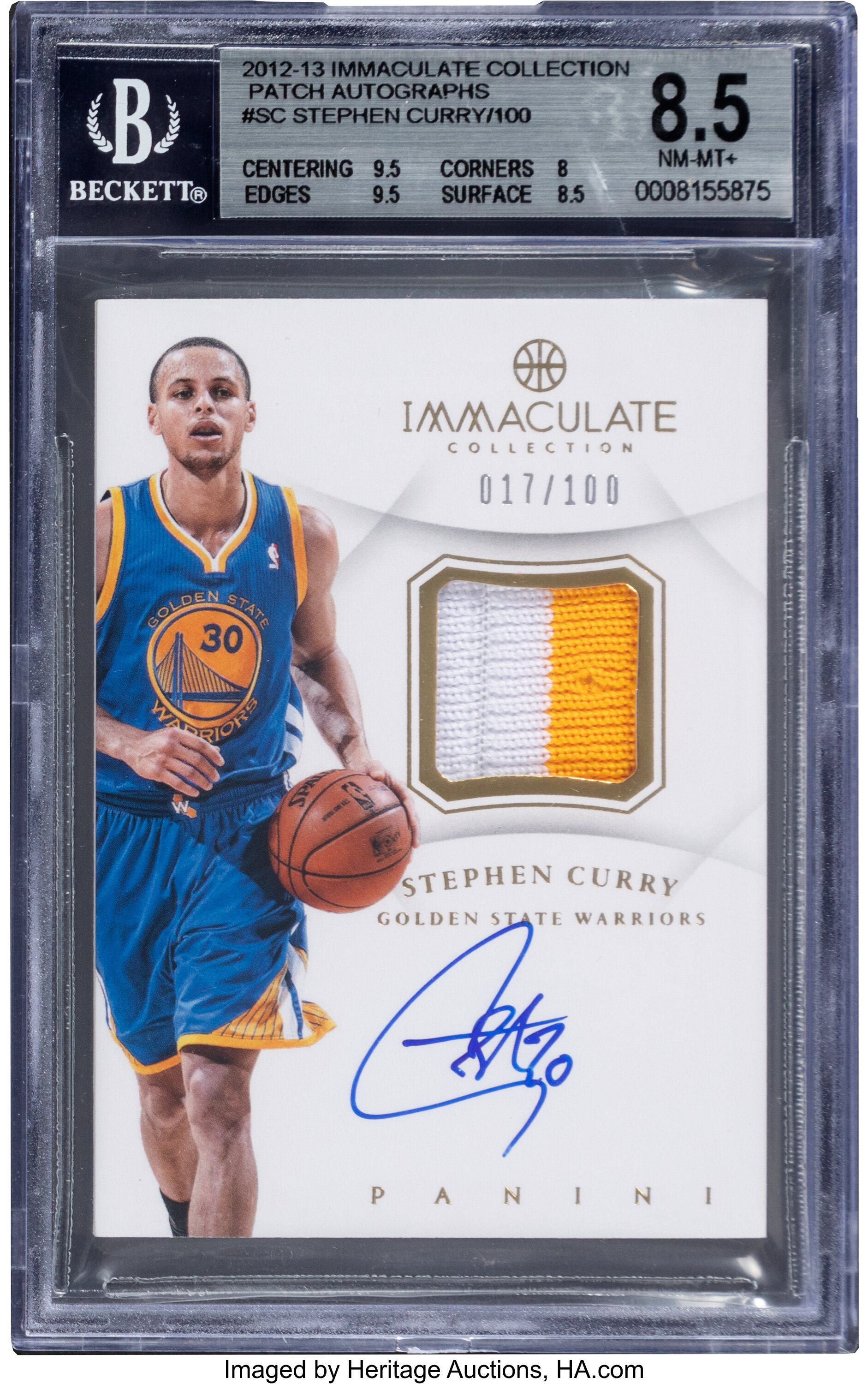 panini immaculate stephen curry patch