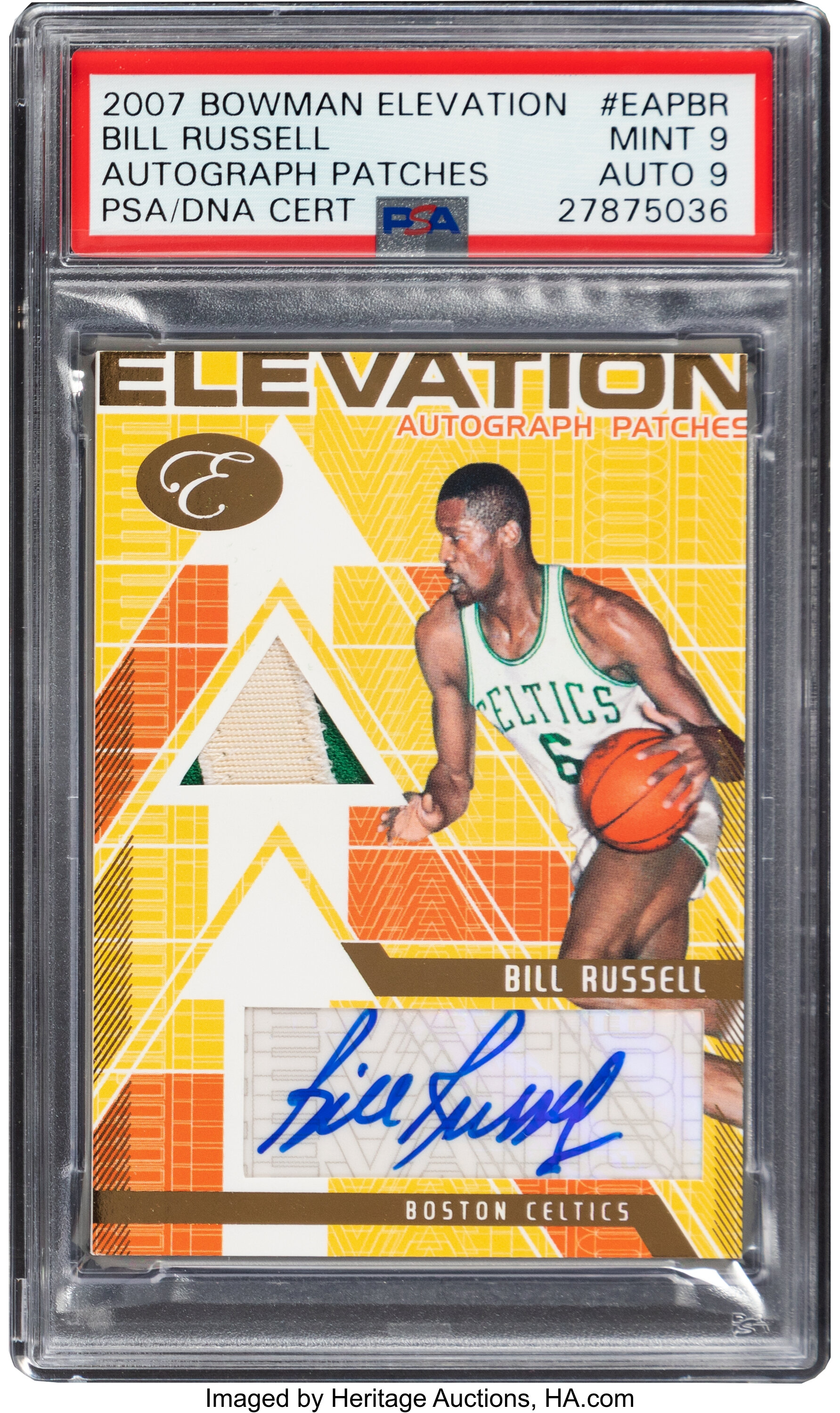 2007 Bowman Elevation Bill Russell (Autograph Patches) #EAP-BR PSA