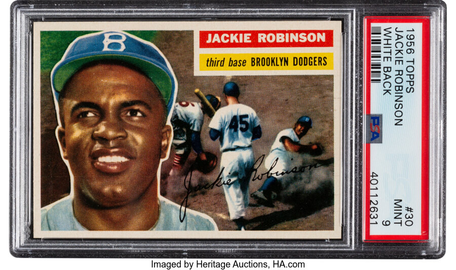 1956 Topps Jackie Robinson (White Back) #30 PSA Mint 9