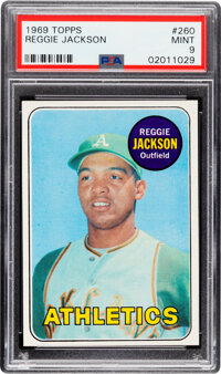 Reggie Jackson Oakland Athletics 1969 Topps #260 Rookie Card (PSA 5)