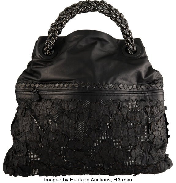 Bottega Veneta Vintage - Leather Flower Intrecciato Hobo Bag