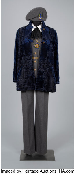 A Coco Chanel Navy Blue Lamb Fur Jacket, with a Coco Chanel, Lot #61162