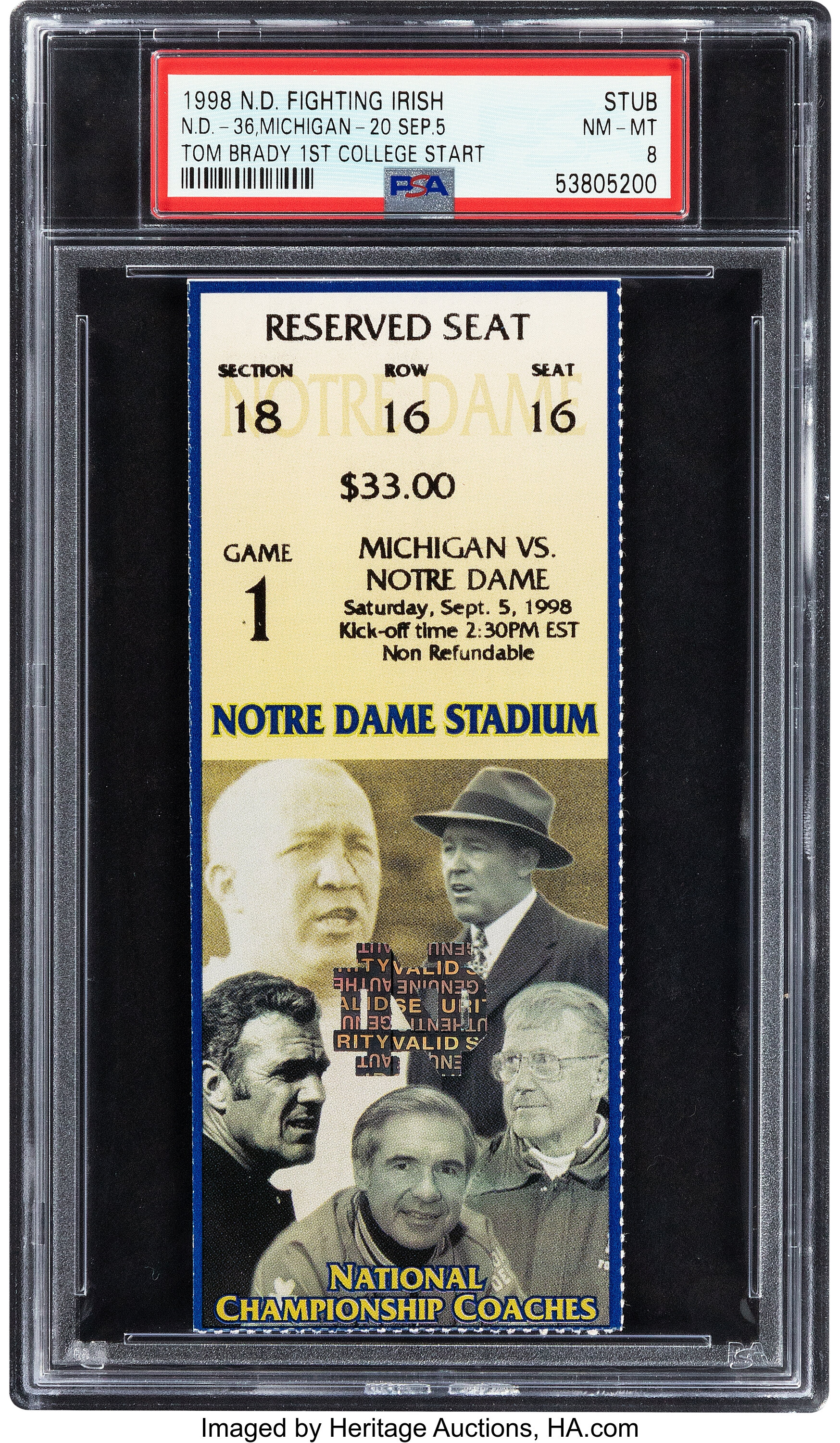 Sold at Auction: Super Bowl 36 Brady's First Ticket Stub