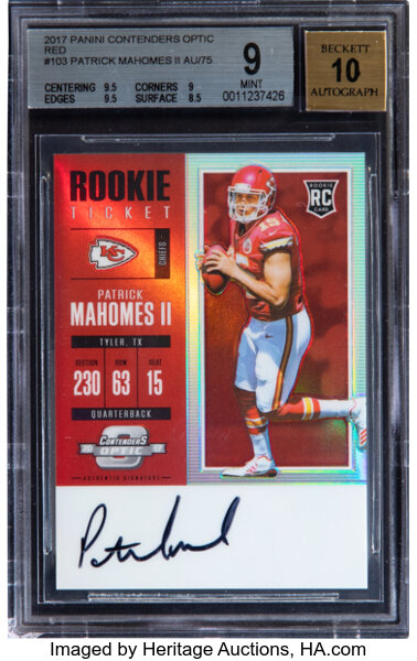 2017 Patrick Mahomes Rookie NFL Gear Patch Facsimile Autograph -   Hong  Kong