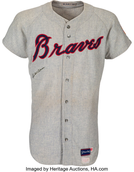 Lot Detail - 1970 Tommie Aaron Game Used Atlanta Braves Home Jersey - Also  Signed by Hank Aaron (MEARS A9.5 & Beckett)