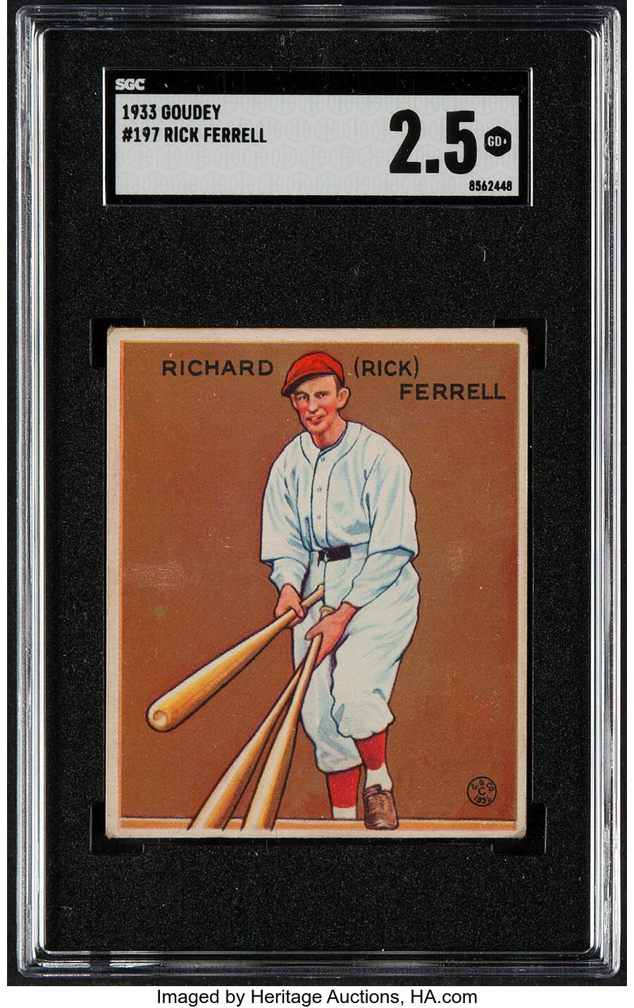 1933 Goudey Rick Ferrell #197 SGC Good+ 2.5
