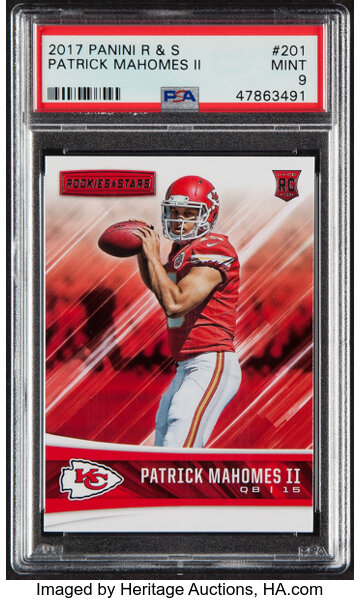 Patrick Mahomes 2017 Panini Rookies & Stars Autograph Rookie Card 4/25 #201