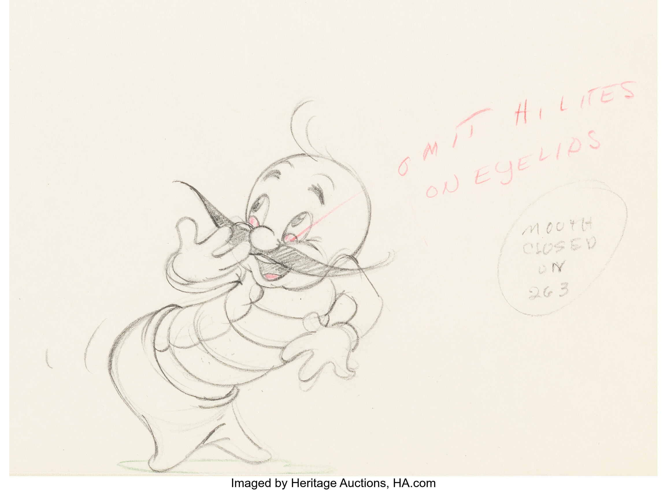 The Wacky Worm Animation Drawing (Warner Brothers, 1941). , Lot #18245
