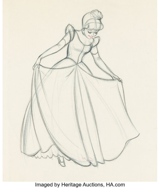 cinderella cartoon drawing sketch