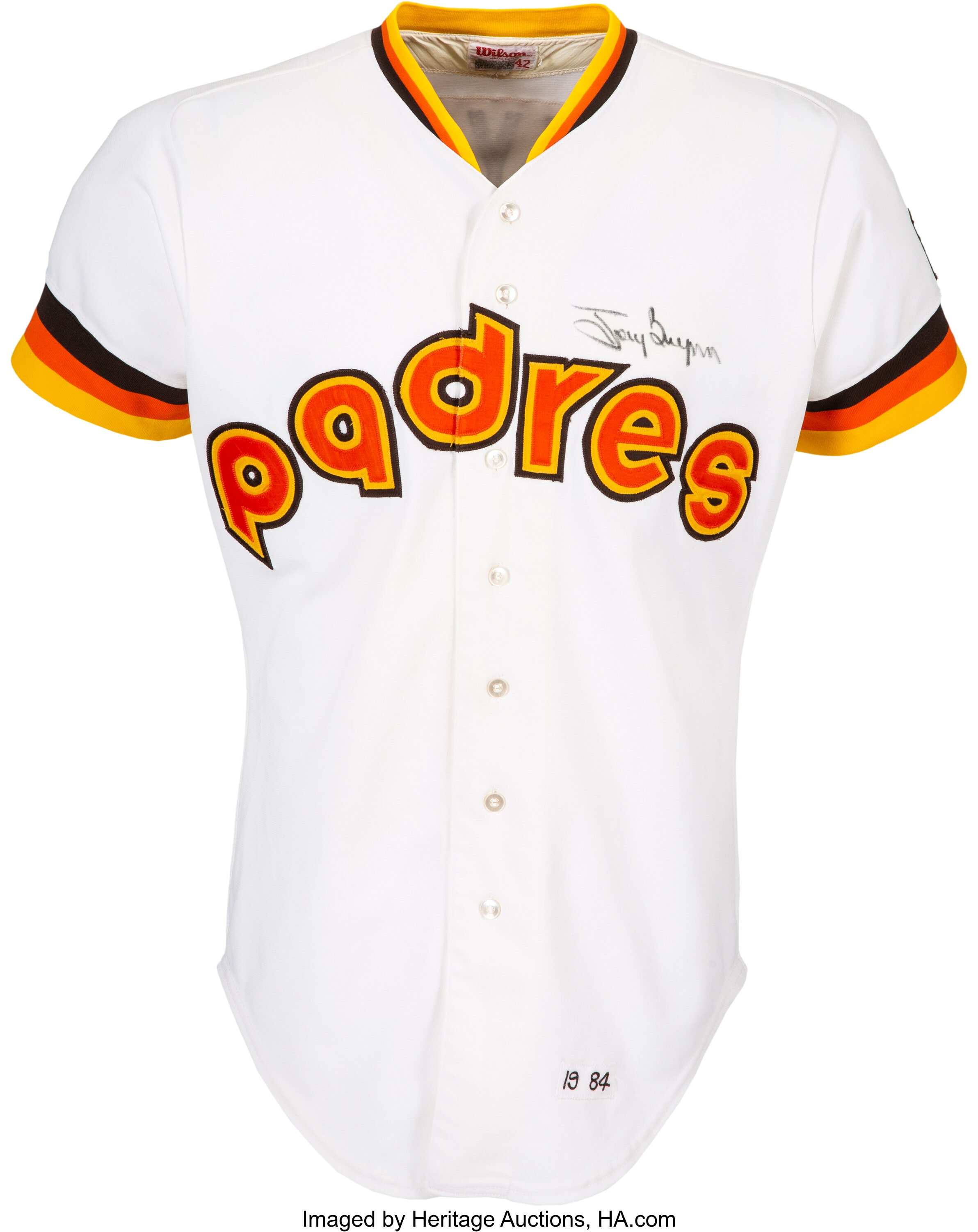 1984 Tony Gwynn Game Worn & Signed San Diego Padres Jersey & Pants, Lot  #81095