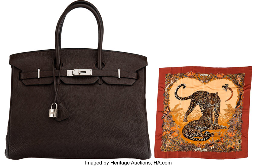 Hermes Birkin Handbag Chocolate Togo with Palladium Hardware 25 at