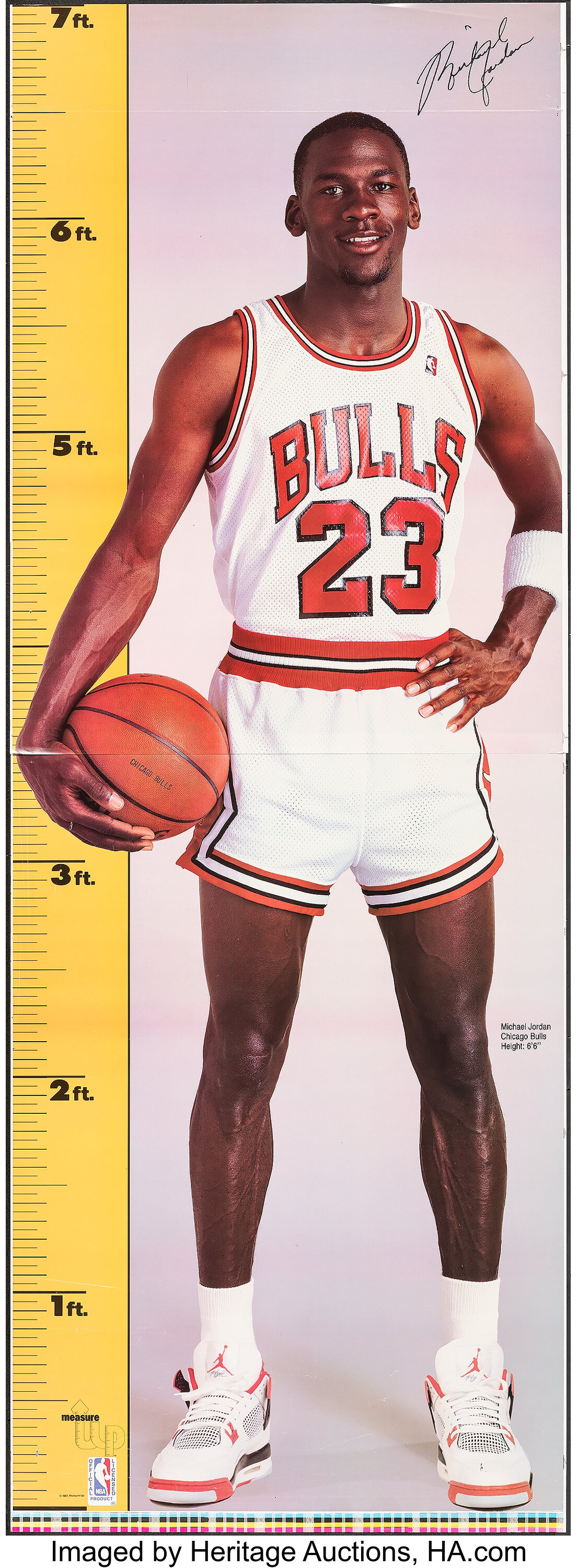 Rare Vintage Michael Jordan Poster Full Size Over 6 Feet Tall Measure Up