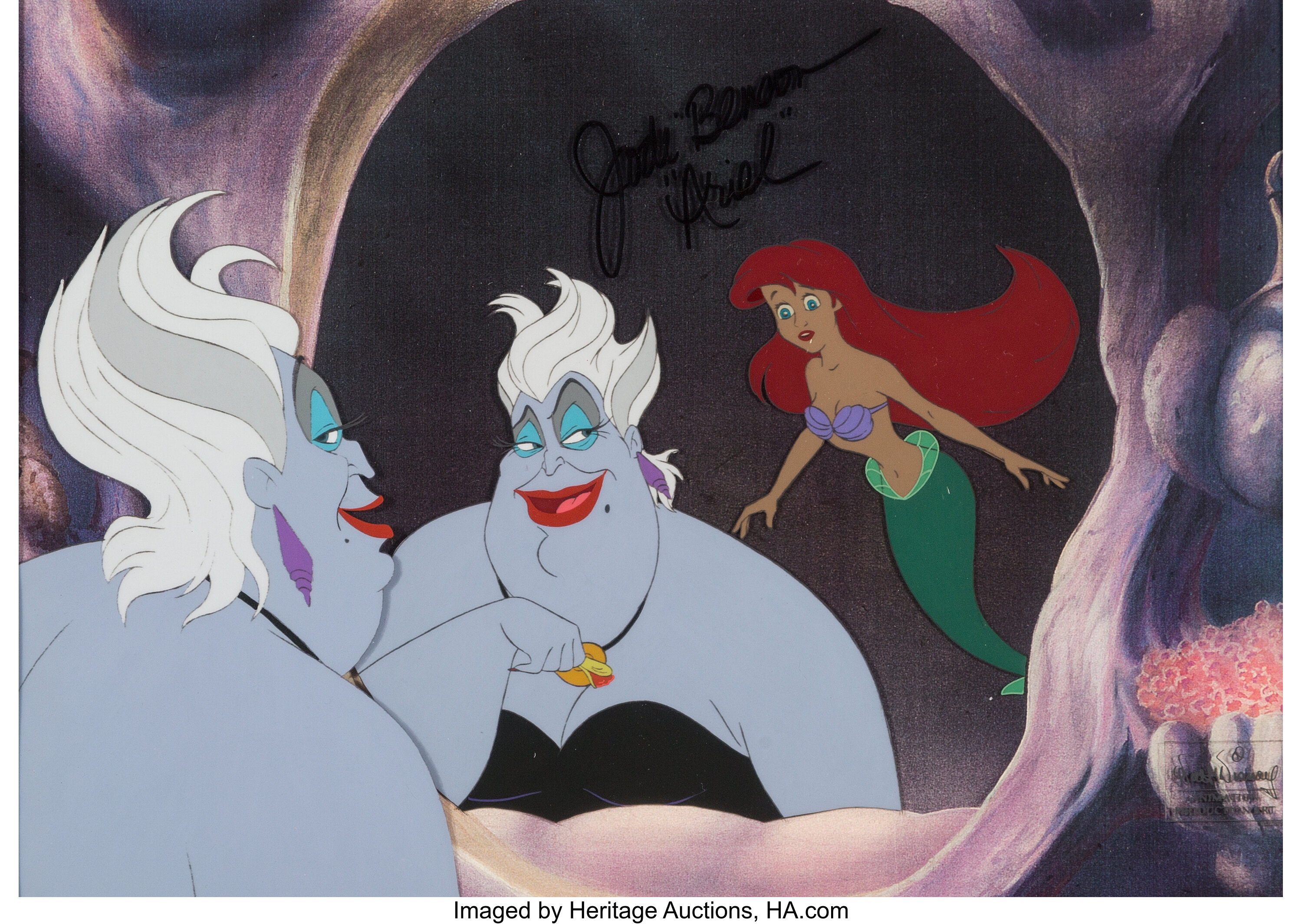 The Little Mermaid Ursula and Ariel Production Cel Setup (Walt Lot