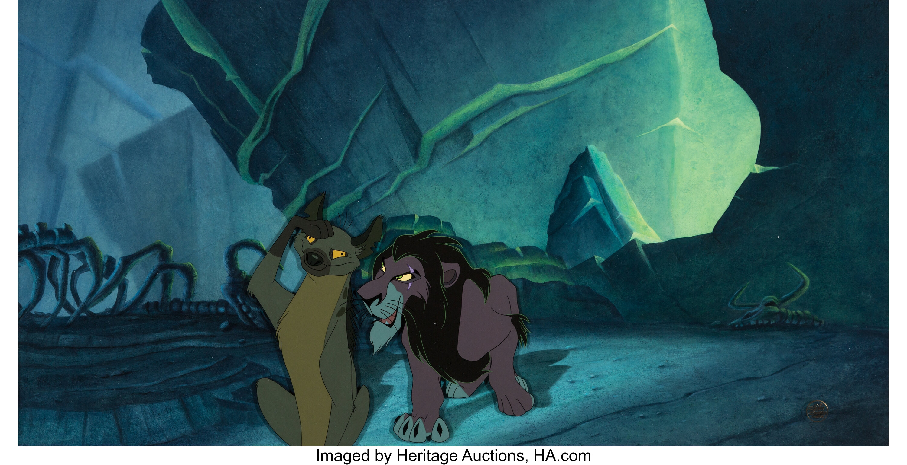 The Lion King Scar and Ed Presentation Cel with Production | Lot #17299 |  Heritage Auctions