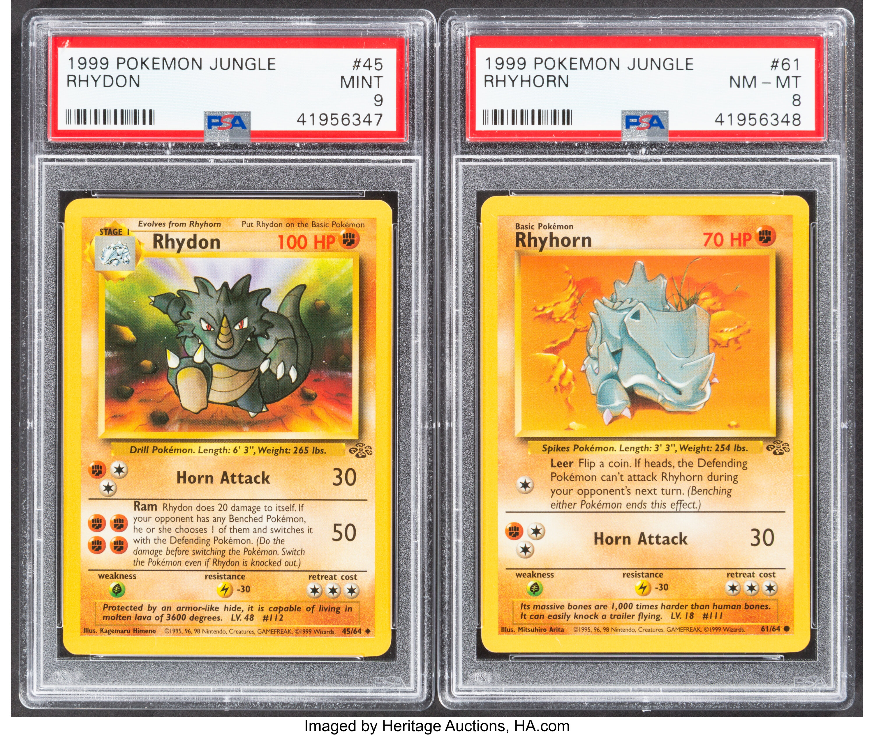 Pokémon Rhydon #45 and Rhyhorn #61 Unlimited Jungle Set Trading | Lot  #66107 | Heritage Auctions