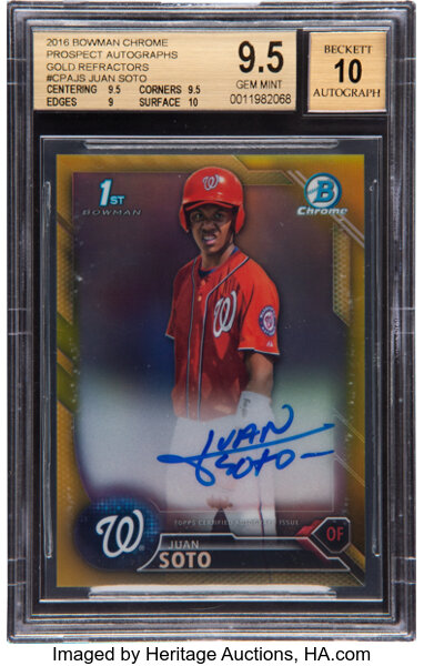 Juan Soto 2019 Bowman Platinum Blue Refractor /150 & Base 