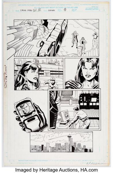 Original Comic Art:Story Page, Sean Chen, Lary Strucker, and Eric Cannon Iron Man #11 Story Page 9 Original Art (Marvel, 19...