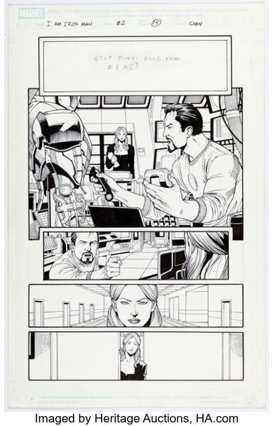 Original Comic Art:Story Page, Sean Chen, Victor Olazaba and Scott Hanna I am Iron Man #2 Story Page 14 Original Art (Marve...