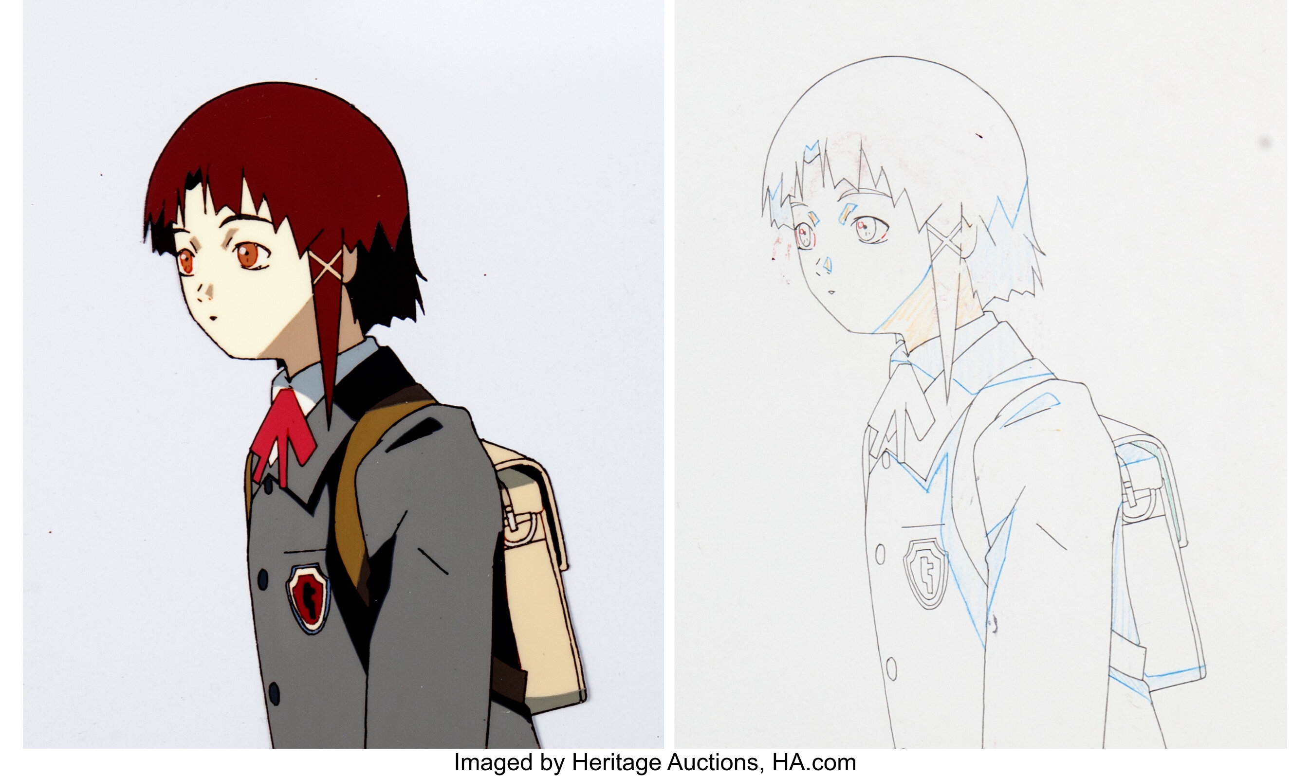 Serial Experiments Lain Production Cel With Animation Drawing Lot Heritage Auctions