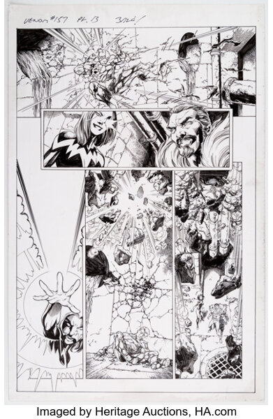 Original Comic Art:Story Page, Mark Bagley, John Dell, and Scott Hanna Venom #157 Story Page 13 Original Art (Marvel, 2018)...