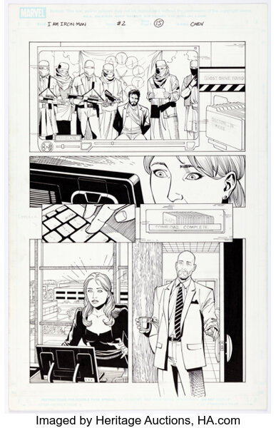 Original Comic Art:Story Page, Sean Chen, Victor Olazaba, and Scott Hanna Iron Man: I Am Iron Man! #2 Story Page 15 Origina...