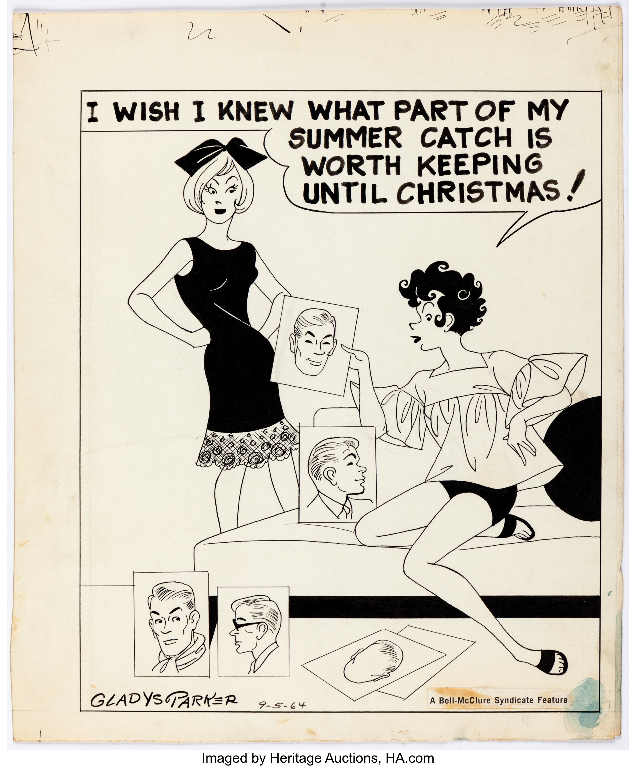 Gladys Parker Mopsy Daily Comic Strip Original Art dated 9-5-64 | Lot ...