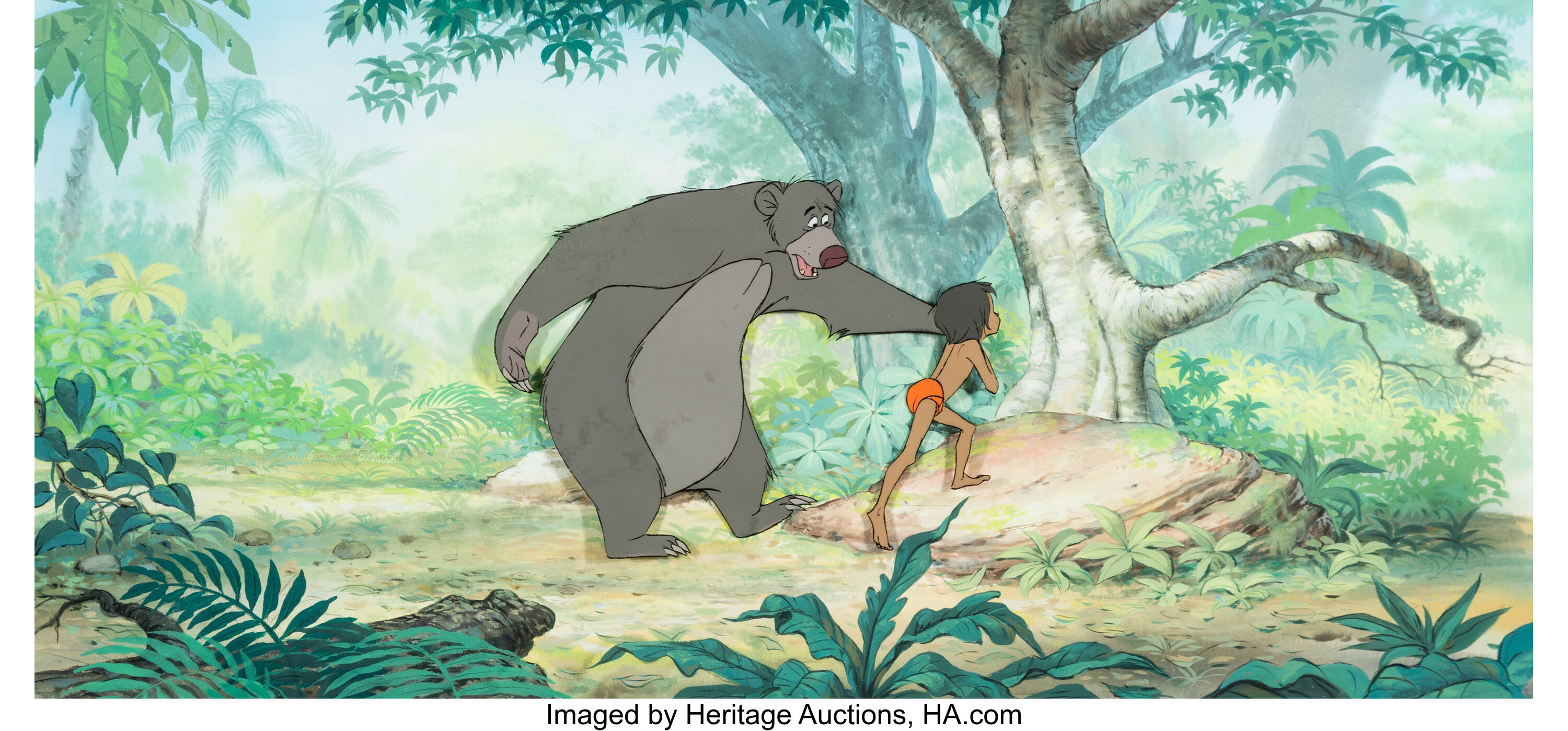 The Jungle Book Baloo and Mowgli Production Cel and Key Master | Lot #17260  | Heritage Auctions