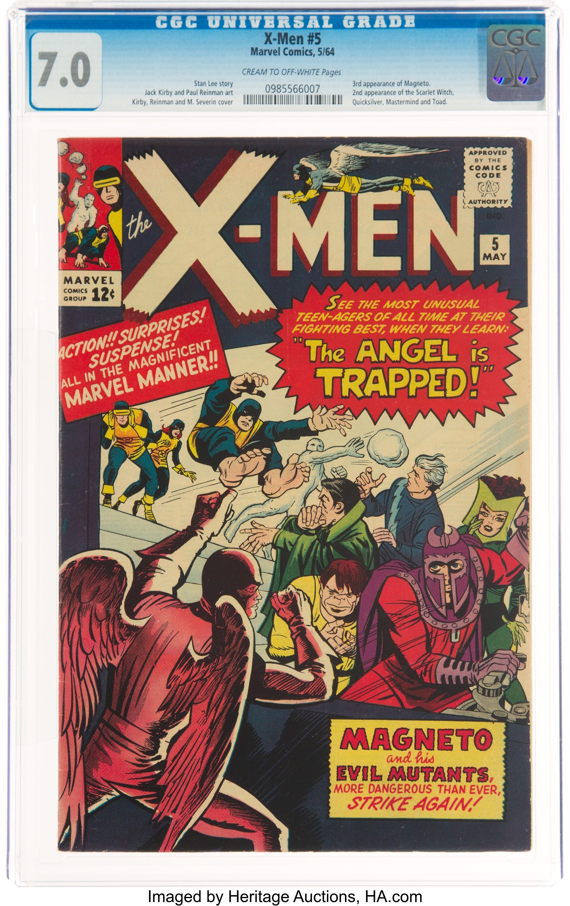 X Men 5 Marvel 1964 Cgc Fn Vf 7 0 Cream To Off White Pages Lot 15987 Heritage Auctions