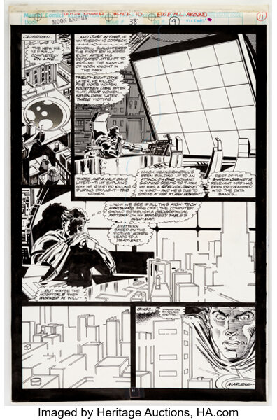 Original Comic Art:Story Page, Ron Garney and Tom Palmer Marc Spector: Moon Knight #38 Story Page 9 Original Art (Marvel, 1...