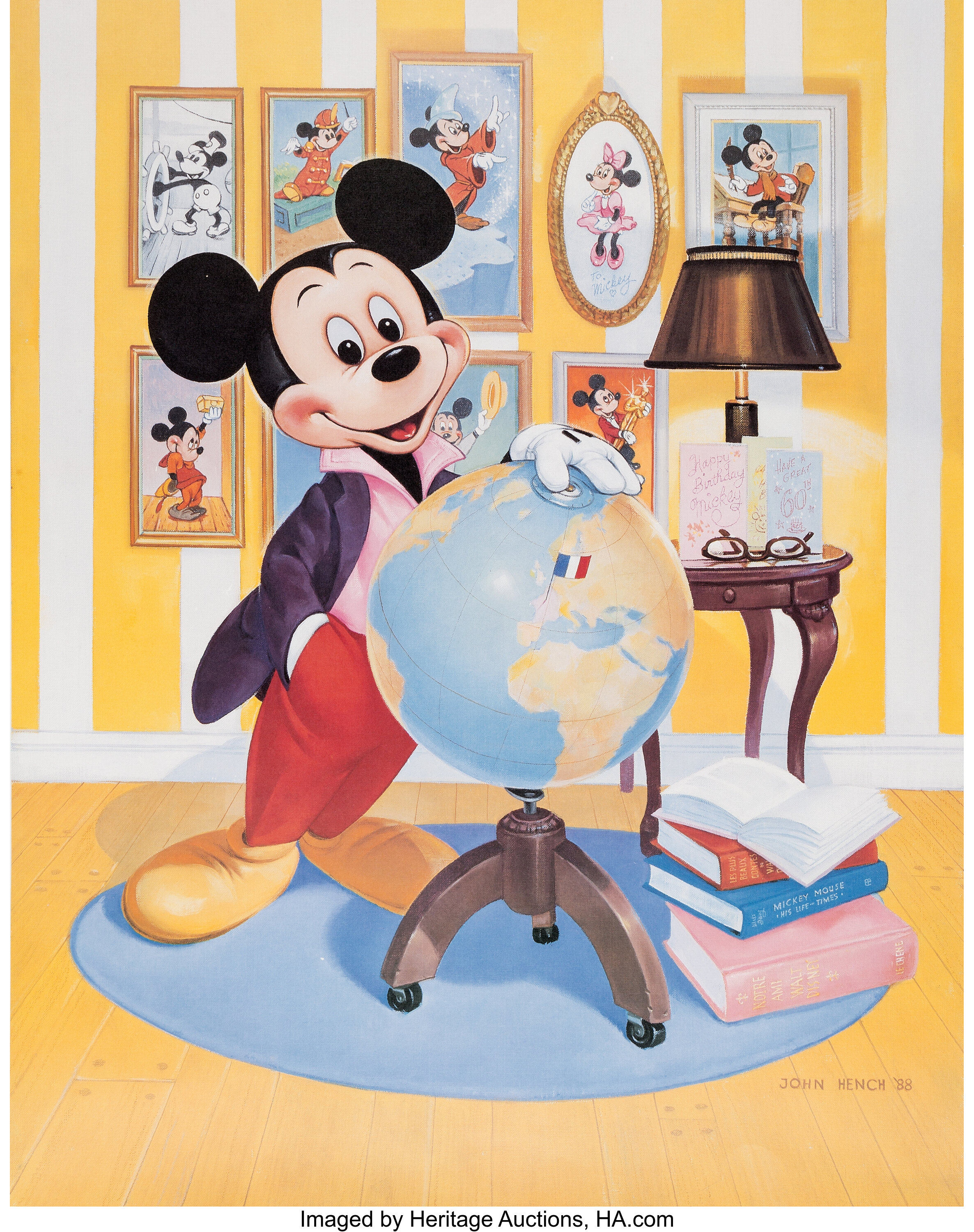 At Auction: Disney, Mickey at the Plate (Yankees) Numbered Limited Edition  Giclee licensed by Disney with Certificate of Authenticity.