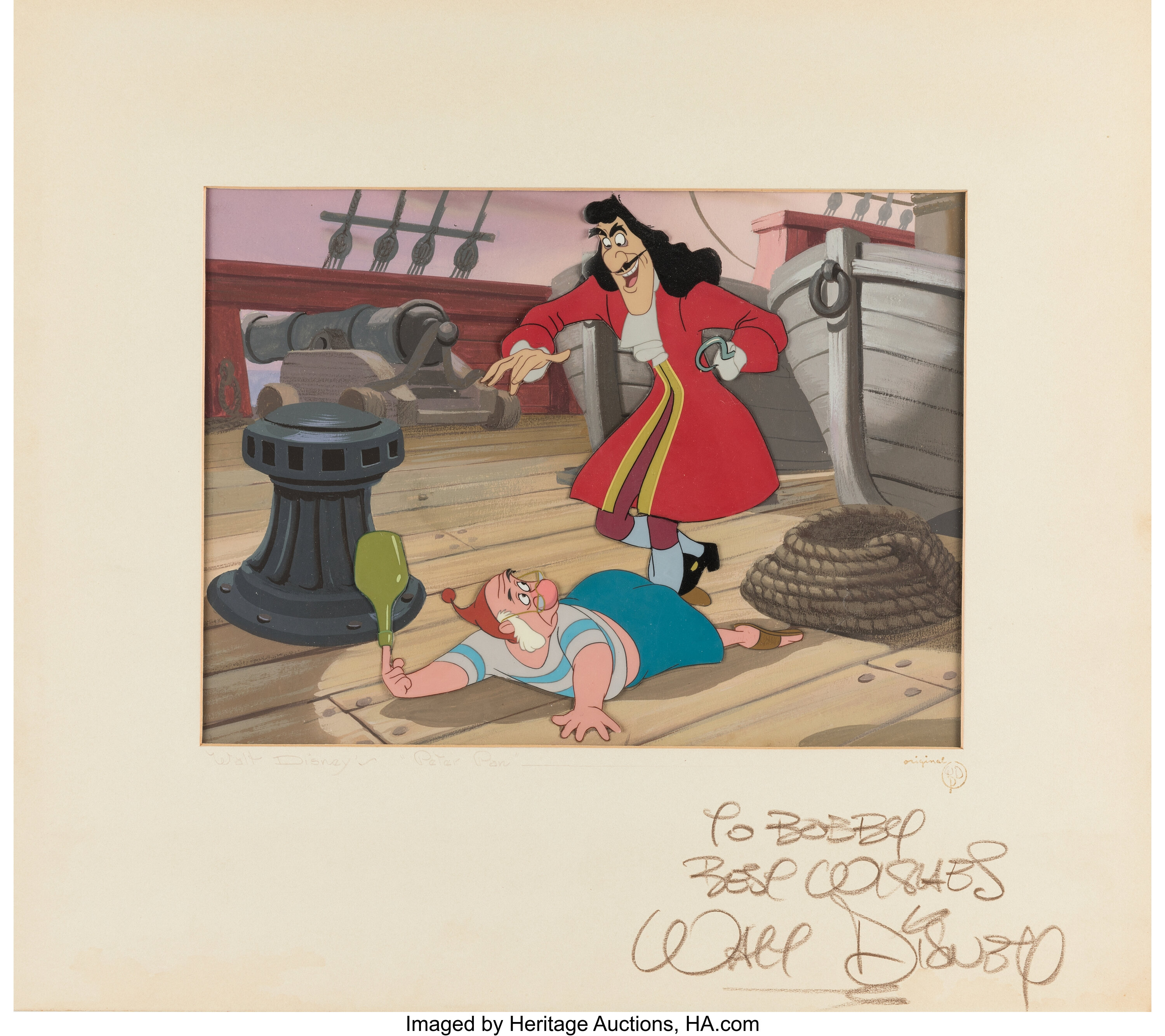 Peter Pan Captain Hook and Mr. Smee Production Cel and Master