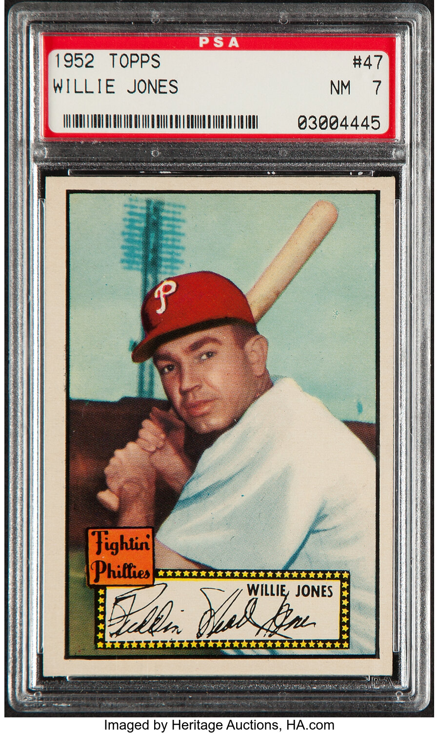 1952 Topps Willie Jones (Black Back) #47 PSA NM 7