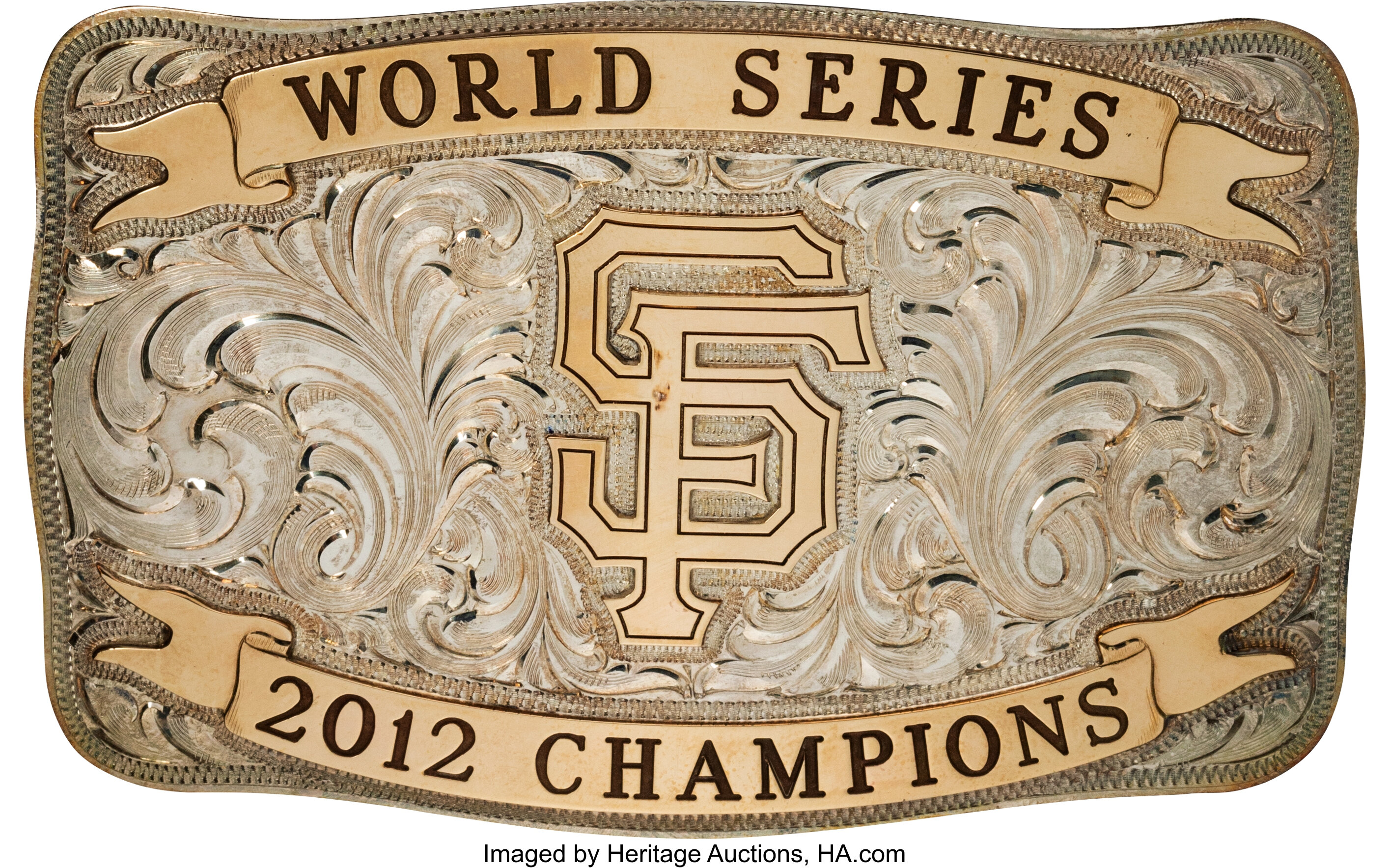 2012 San Francisco Giants World Series Gold & Silver Belt Buckle