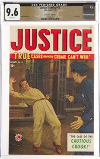Justice Comics #13 The Promise Collection Pedigree (Atlas, 1949) CGC NM+ 9.6 White pages