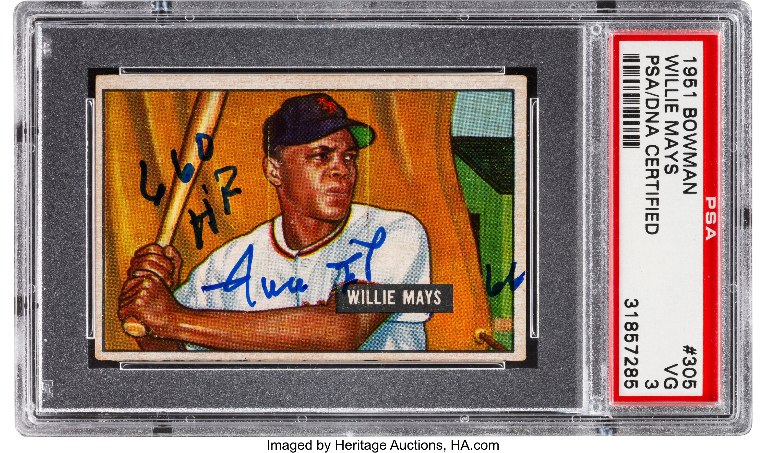 Willie Mays 1951 Bowman #305 Giants Baseball Rookie Card PSA VG