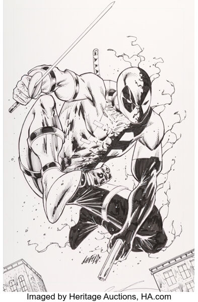 deadpool black and white