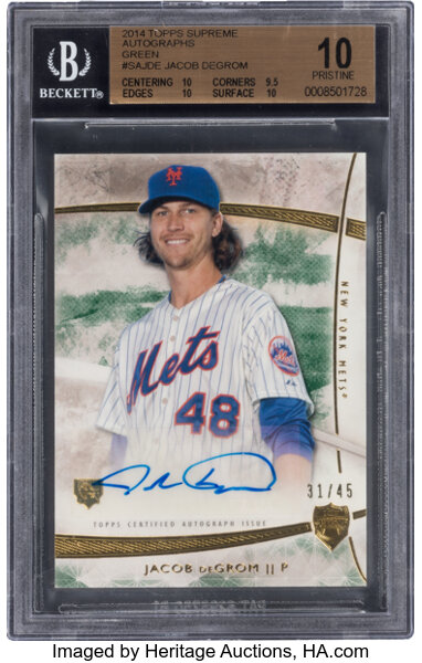 Sold at Auction: Jacob DeGrom Topps Future Stars Rookie Baseball Card