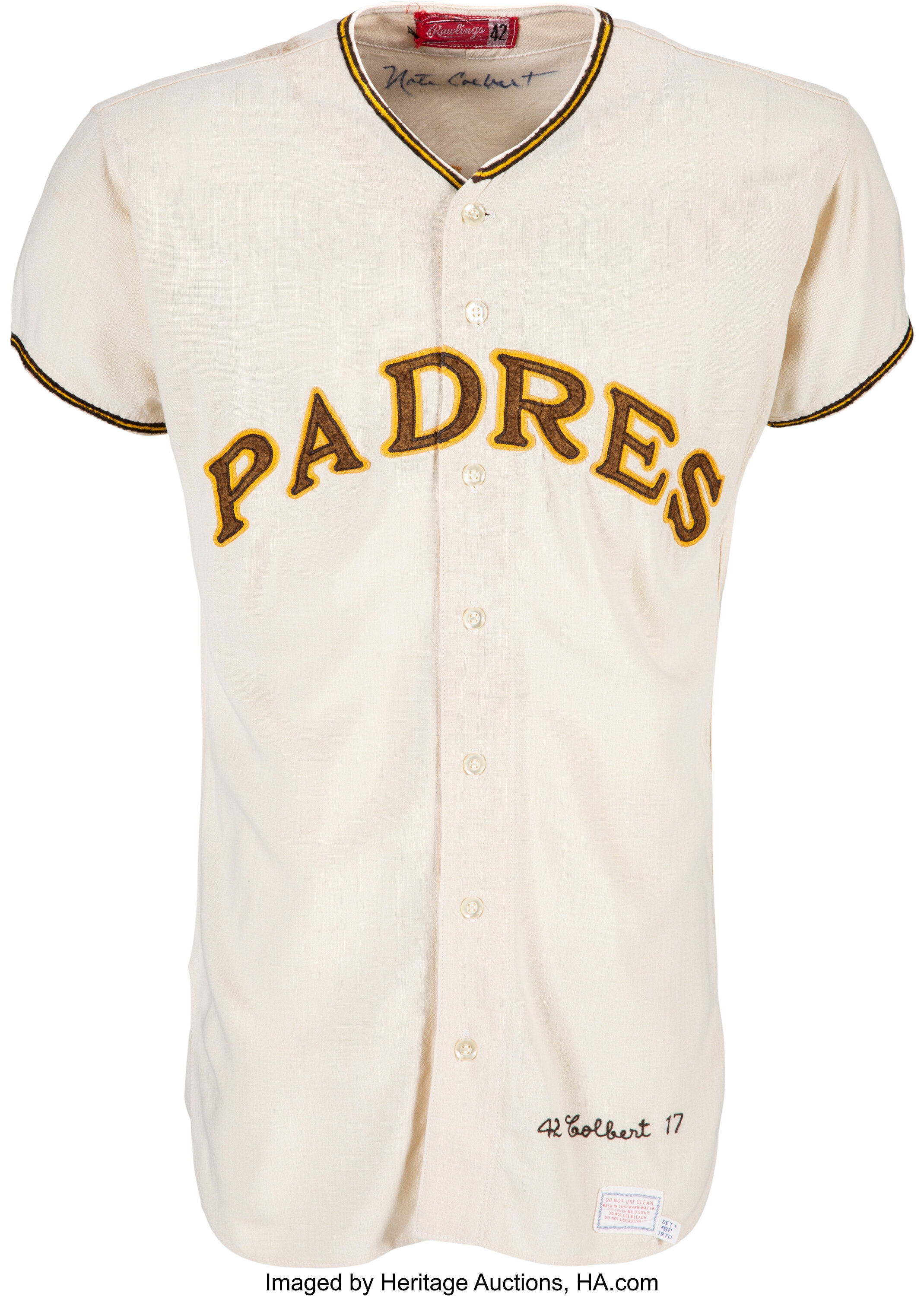 1970 Nate Colbert Game Worn & Signed San Diego Padres Jersey
