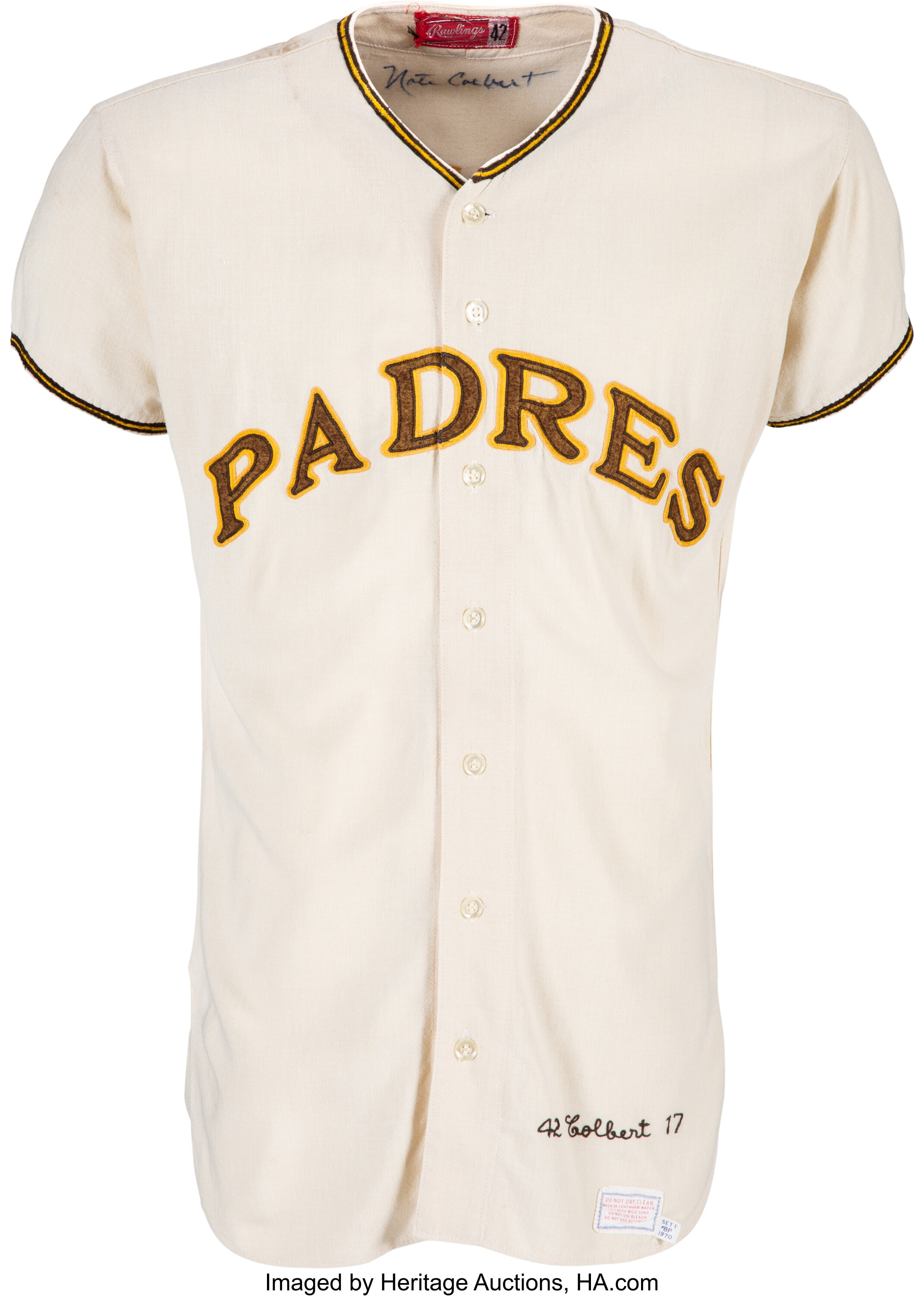 1970 Nate Colbert Game Worn & Signed San Diego Padres Jersey. , Lot  #81102