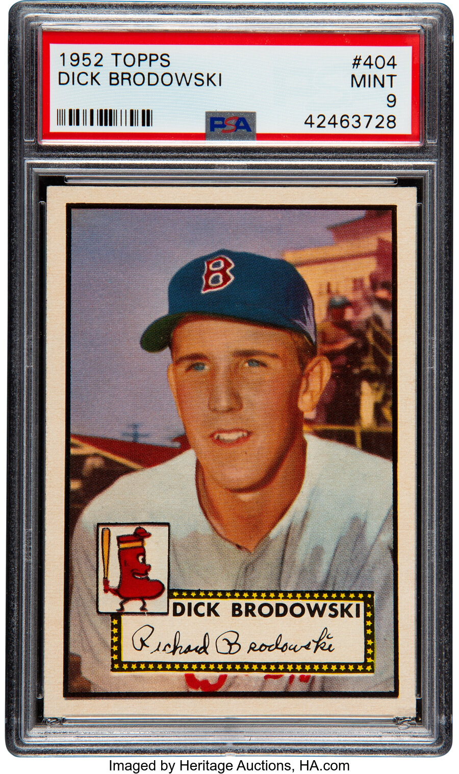 1952 Topps Dick Brodowski #404 PSA Mint 9 - Pop Four, None Higher!
